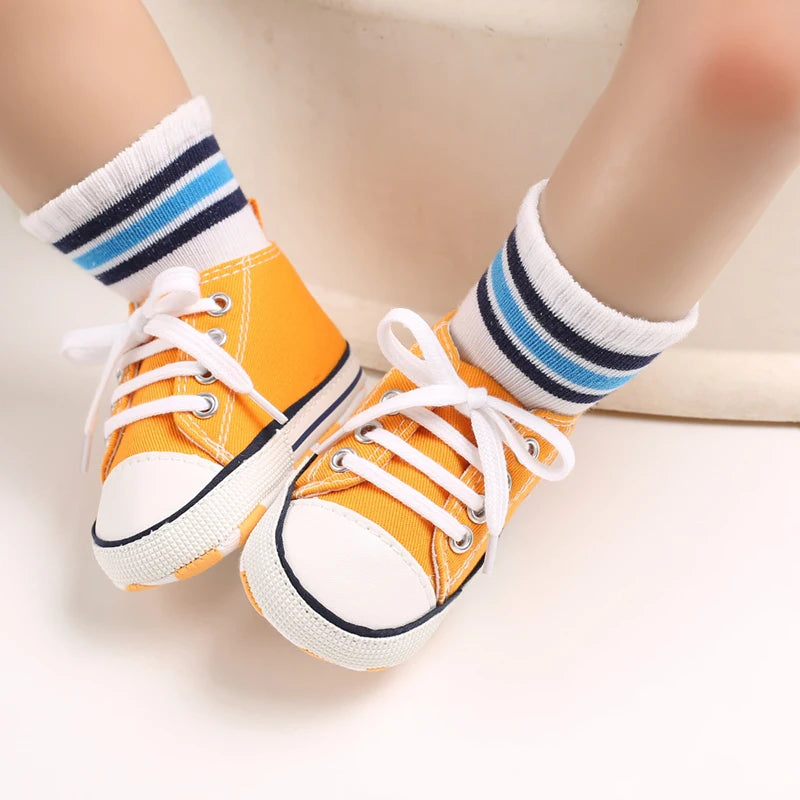 Classic Baby Canvas Sneakers | Anti-Slip First Walker Shoes for Boys & Girls