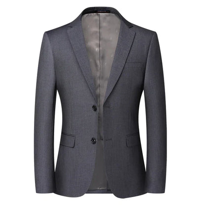 Solid Color Blazer Men's Fashion Business Solid Color British Style Professional Work Groom Wedding Dress Best Man Blazer Jacket