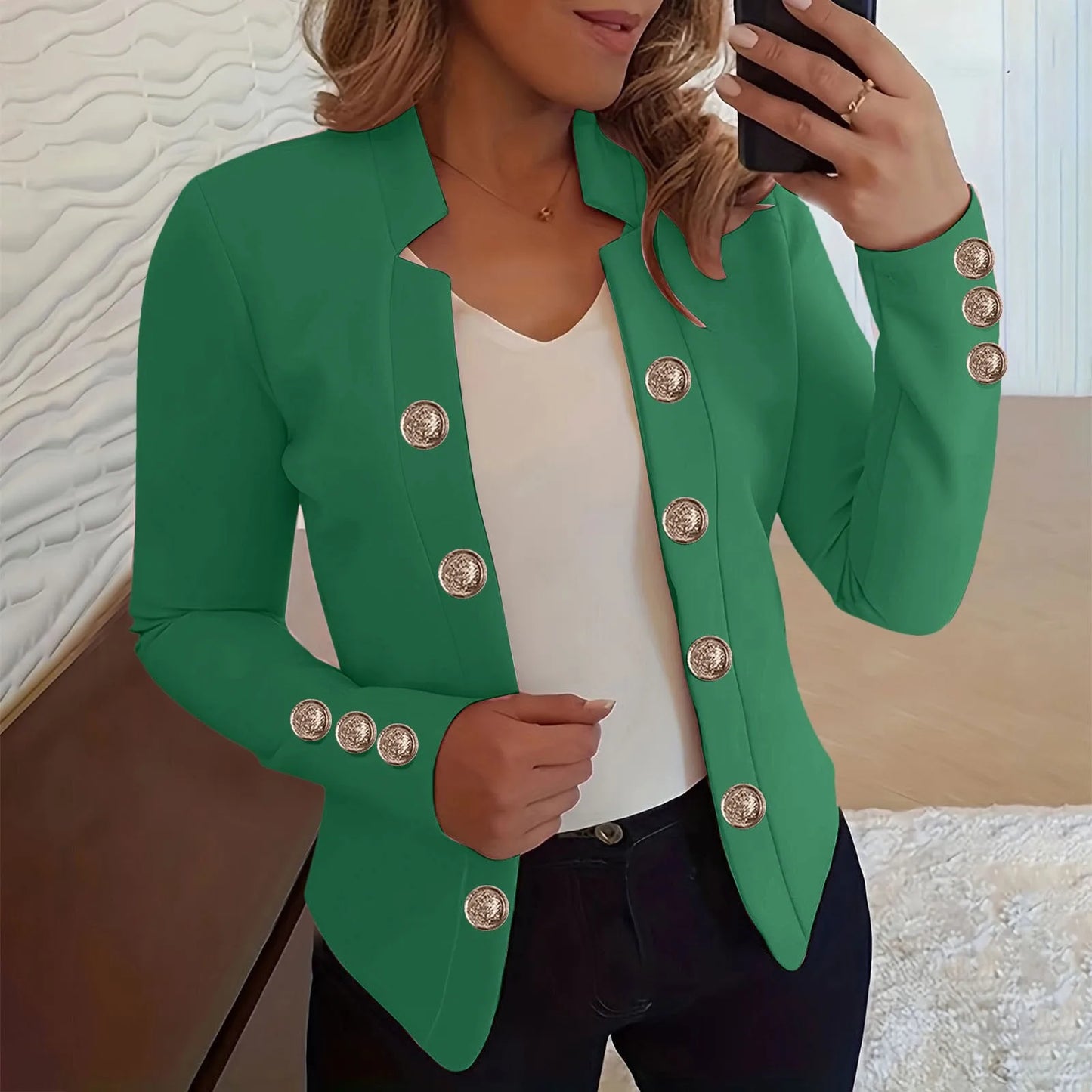 Women’s Elegant Cropped Blazer | Casual Business Office Jacket