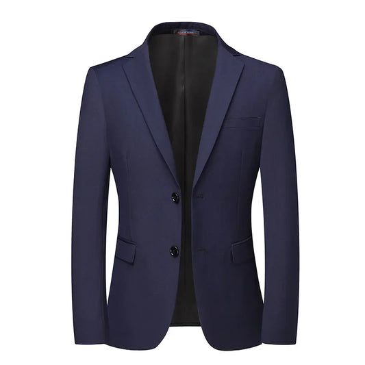 Solid Color Blazer Men's Fashion Business Solid Color British Style Professional Work Groom Wedding Dress Best Man Blazer Jacket