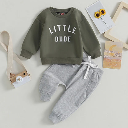 Toddler Boys Casual Sweatshirt & Pants Set | Soft Cotton Outfit