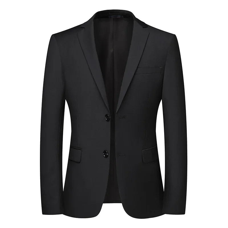 Solid Color Blazer Men's Fashion Business Solid Color British Style Professional Work Groom Wedding Dress Best Man Blazer Jacket