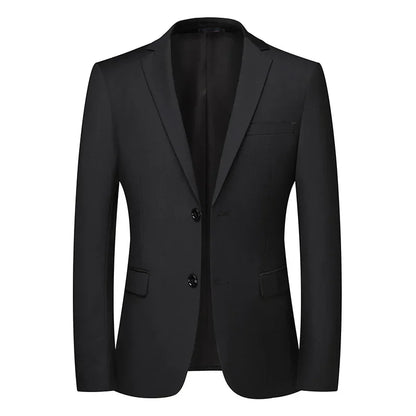 Solid Color Blazer Men's Fashion Business Solid Color British Style Professional Work Groom Wedding Dress Best Man Blazer Jacket