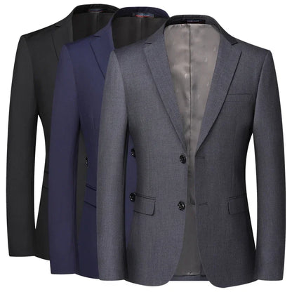 Solid Color Blazer Men's Fashion Business Solid Color British Style Professional Work Groom Wedding Dress Best Man Blazer Jacket