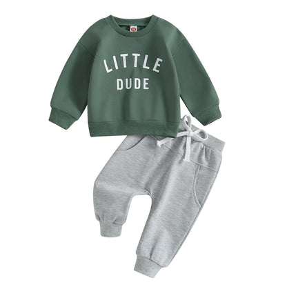 Toddler Boys Casual Sweatshirt & Pants Set | Soft Cotton Outfit
