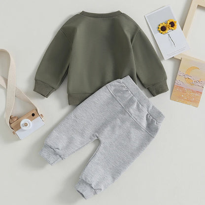 Toddler Boys Casual Sweatshirt & Pants Set | Soft Cotton Outfit