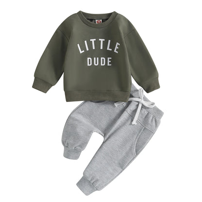 Toddler Boys Casual Sweatshirt & Pants Set | Soft Cotton Outfit
