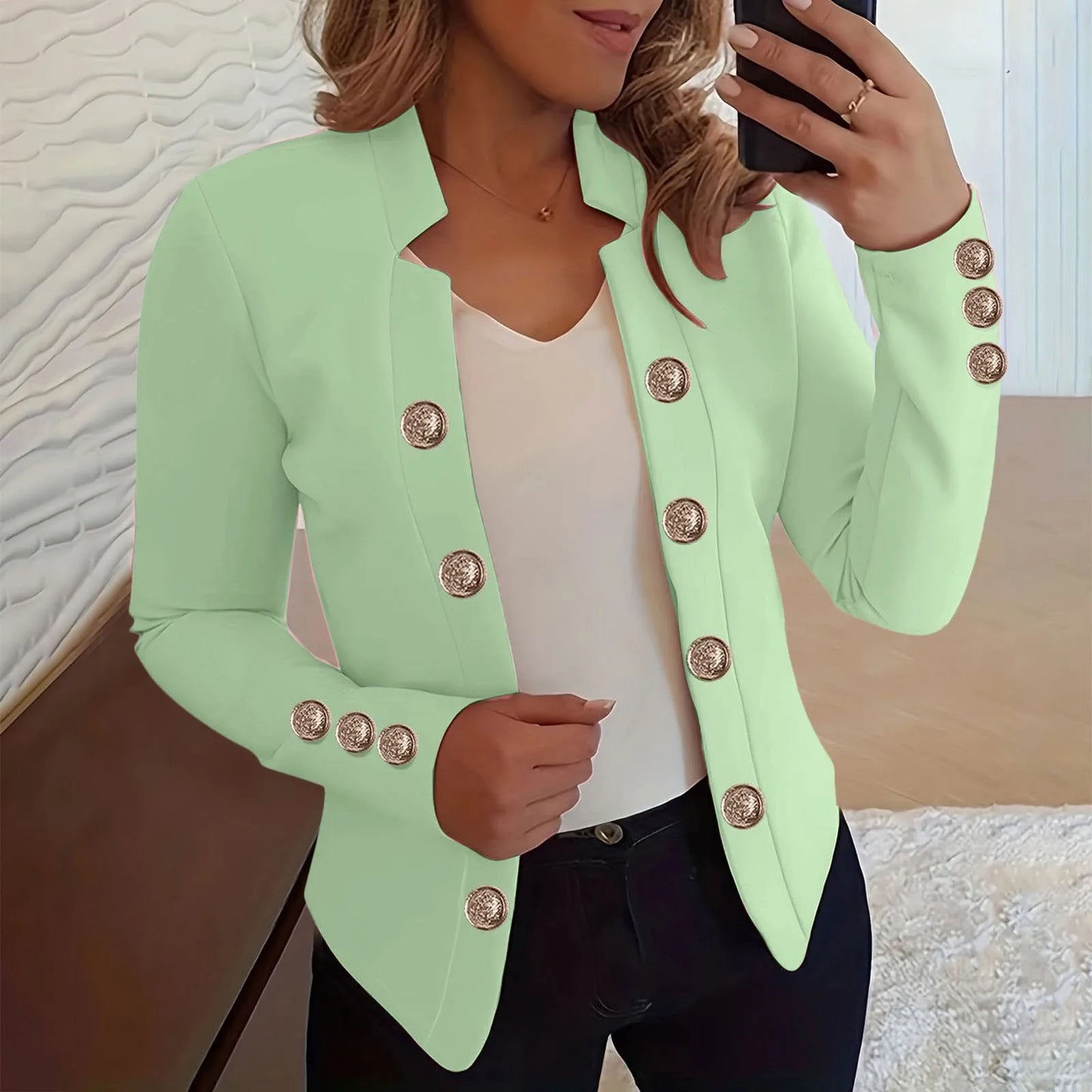 Women’s Elegant Cropped Blazer | Casual Business Office Jacket