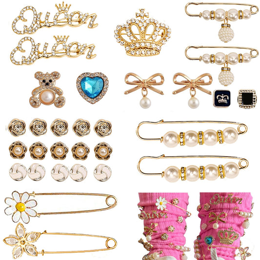 Decorative Safety Pins & Fashion Charms Set